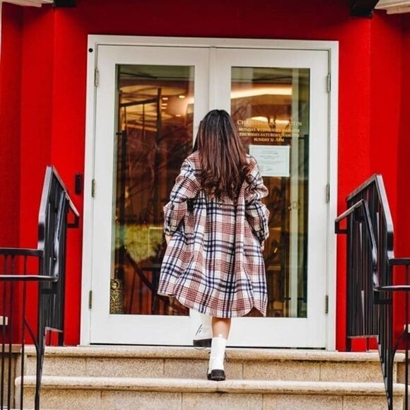 ZARA Long Plaid Jacket Overshirt Coat Bloggers - Picture 12 of 13